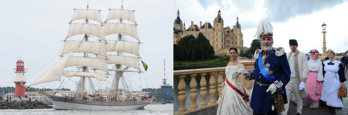 Briggen Tre kronor på besök i Warnemünde