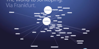 Flyglinjen mellan Jönköping och Frankfurt är idag en väletablerad linje