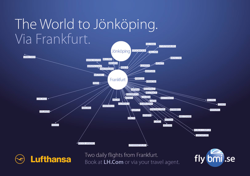 Flyglinjen mellan Jönköping och Frankfurt är idag en väletablerad linje